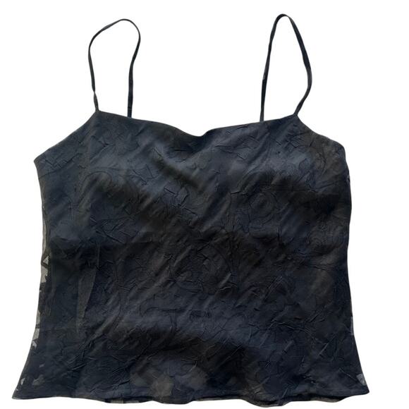 Vintage 90's Y2K Queue Black Camisole Tank Top Size Medium Spaghetti Strap - Picture 3 of 7